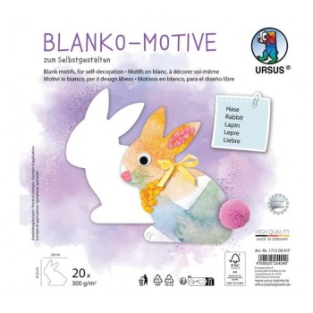 Blanko-Motive weiss, Hase