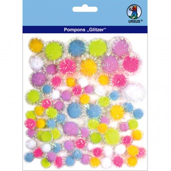 Pompons Glitzer,...