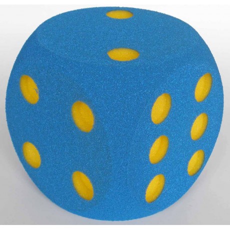 Schaumstoffwürfel blau mit Punkten